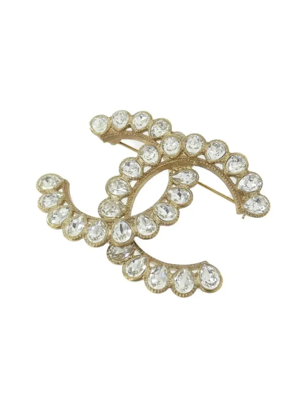 Chanel Brooch Gold And Clear #357597C11B